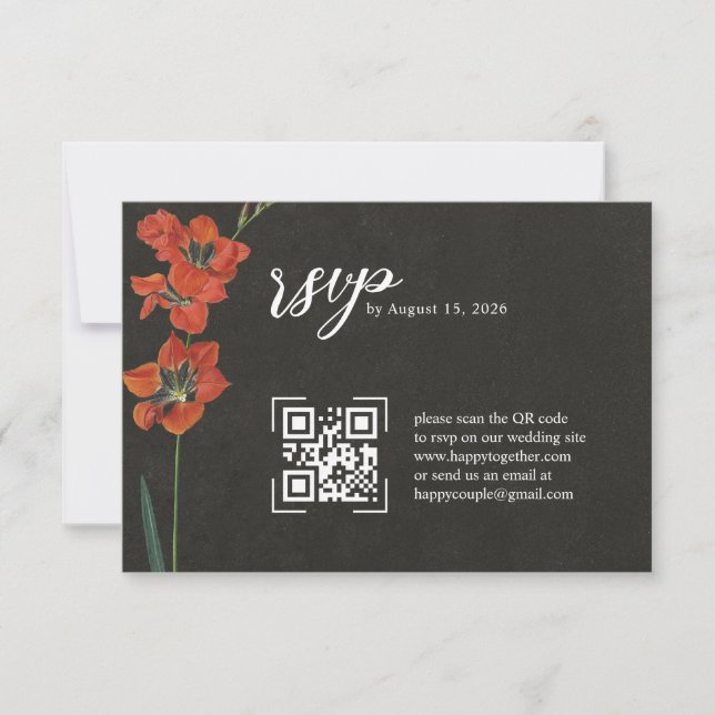 Red Lily Dutch Master Painting RSVP Card (Front)