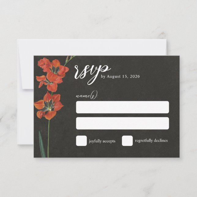 Red Lily Dutch Master Painting RSVP Card (Front)