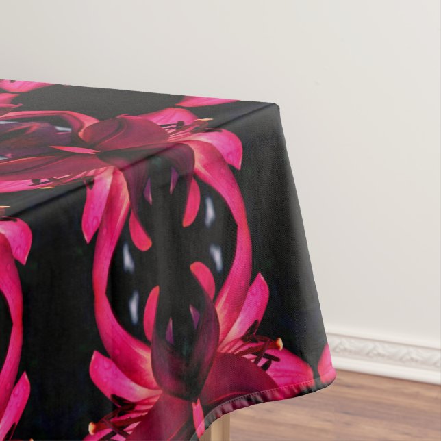 Red Lily Flower Abstract Art  Tablecloth (In Situ)