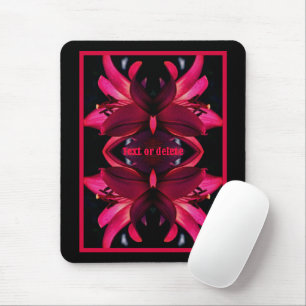 Red Lily Flower Abstract Personalised Mouse Pad