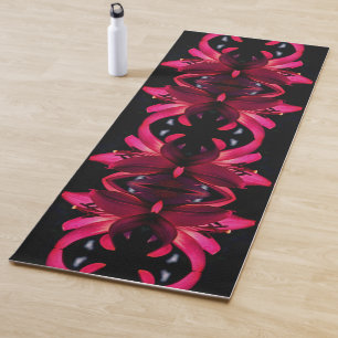 Red Lily Flower Abstract Yoga Mat