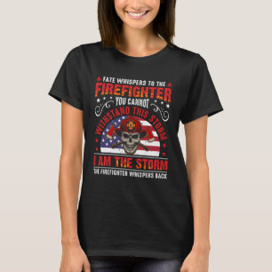 Red Line American Flag Cool Firefighter Plus Size T-Shirt