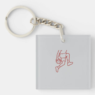 red line art athletic aesthetic sports key ring