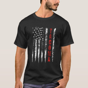 Red Line Firefighter Tacoma Distressed T-Shirt