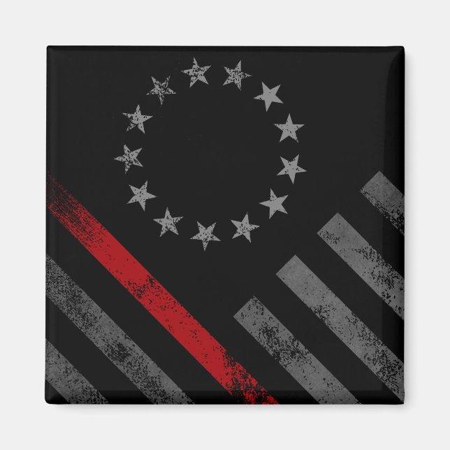 Red Line First Responder Betsy Ross American Flag Magnet (Front)