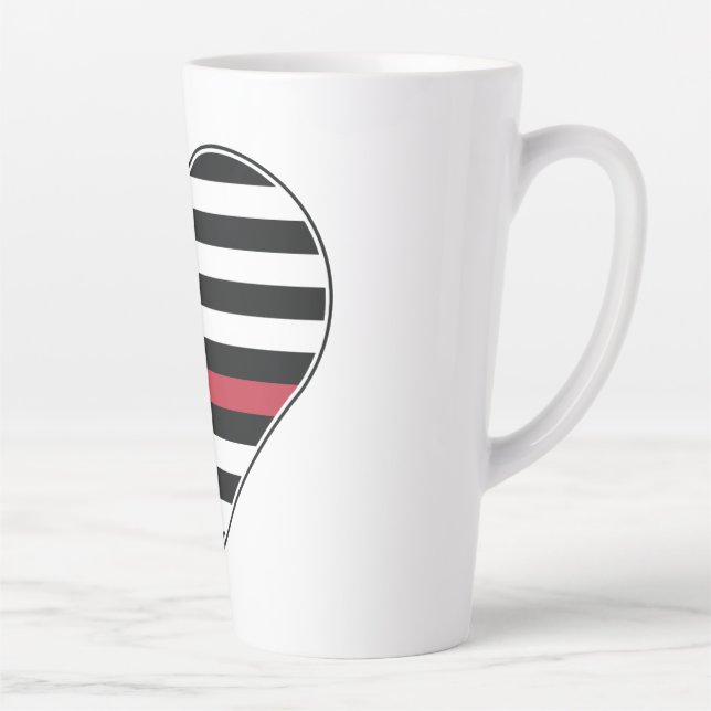 Red Line Flag Heart Latte Mug (Right)