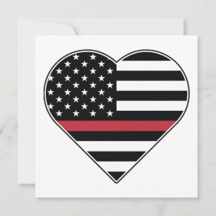 Red Line Flag Heart Thank You Card