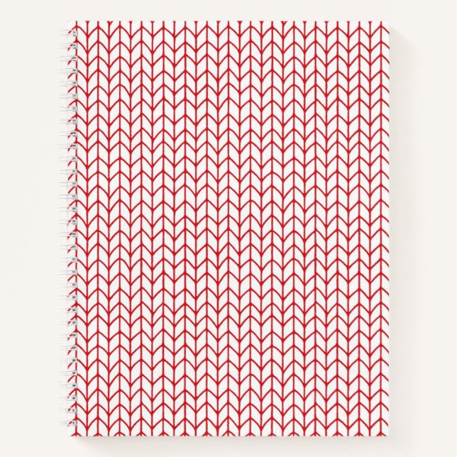 RED LINE KNIT 8.5x11 Spiral Notebook  (Front)