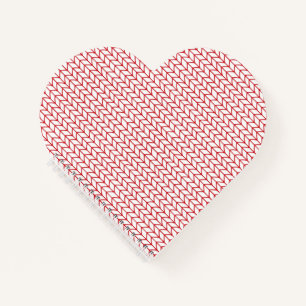 RED LINE KNIT Heart Shape Spiral Notebook