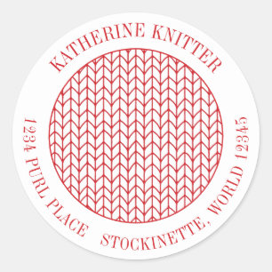 RED LINE KNIT Large Round Address Seals