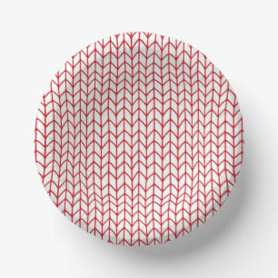 RED LINE KNIT Paper Bowls Plate
