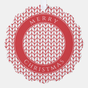 RED LINE KNIT Scalloped Paper Ornament Card II