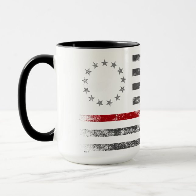 RED LINE Vintage Betsy Ross American Flag Mug (Left)