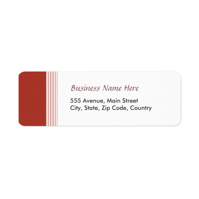 Red Lined Return Address Label (Front)