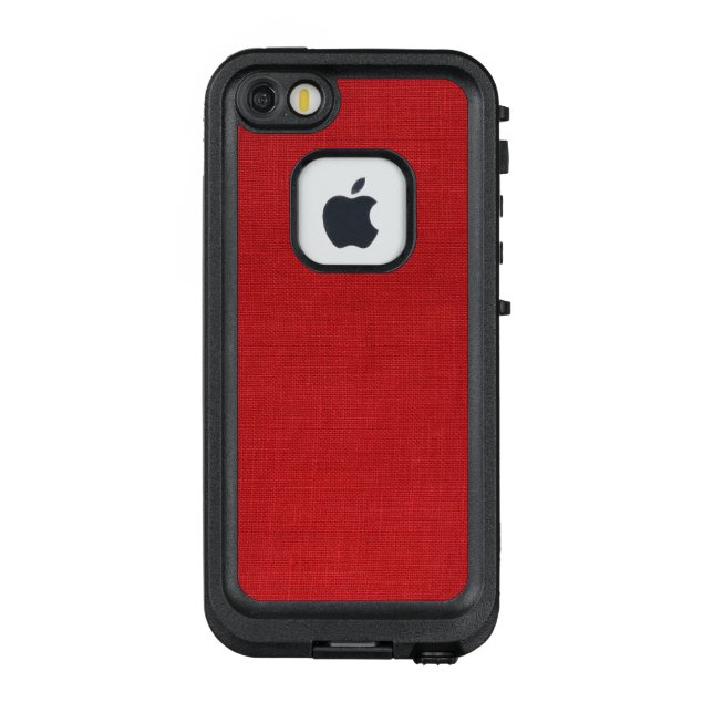 Red Linen Fabric Texture Photo LifeProof iPhone Case (Back)
