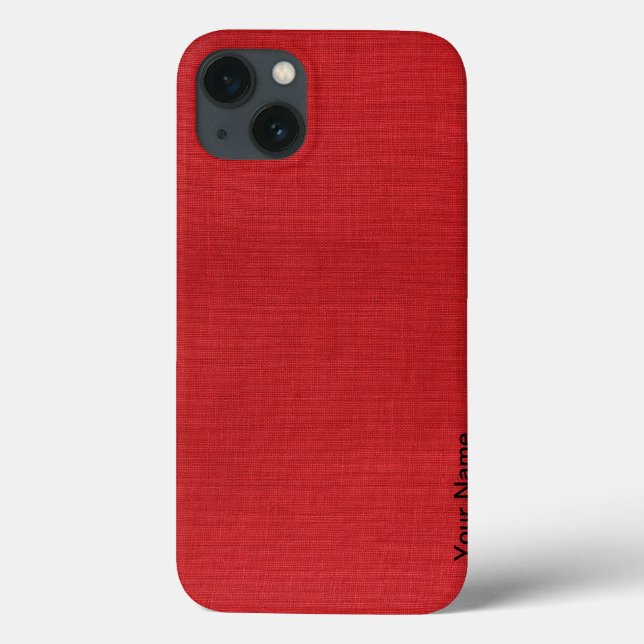 Red Linen Texture Photo Case-Mate iPhone Case (Back)