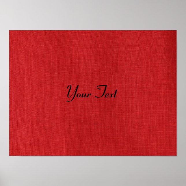 Red Linen Texture Photo Poster (Front)
