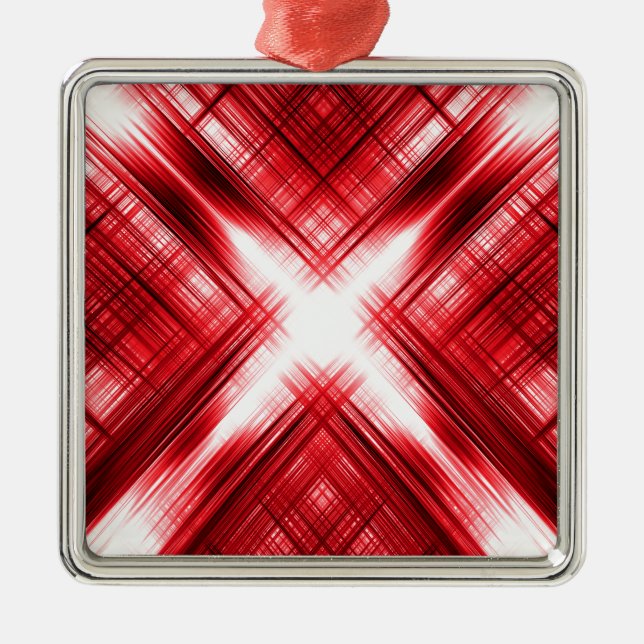 Red lines cross metal ornament (Front)