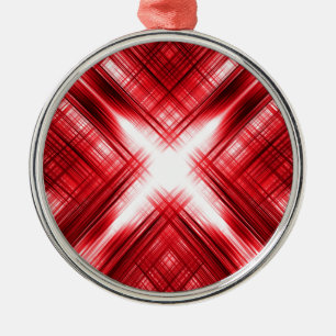 Red lines cross metal ornament