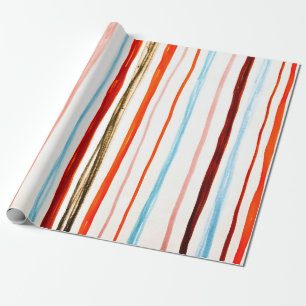 Red Lines Pattern. Horizontal Stroke Illustration. Wrapping Paper