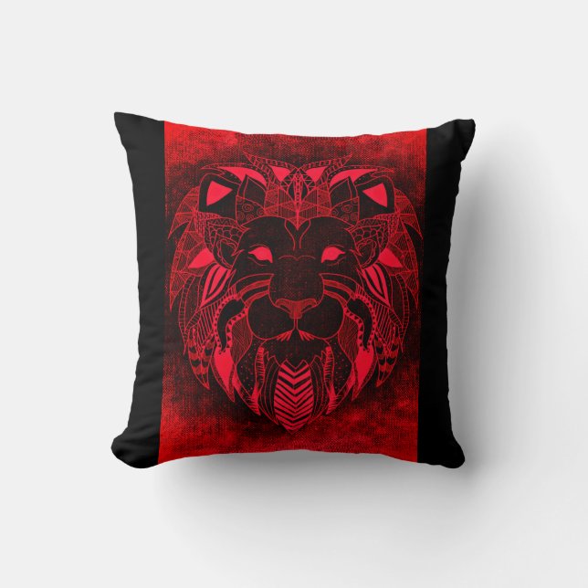 Red Lion, Ornamental Lion Pillow (Front)