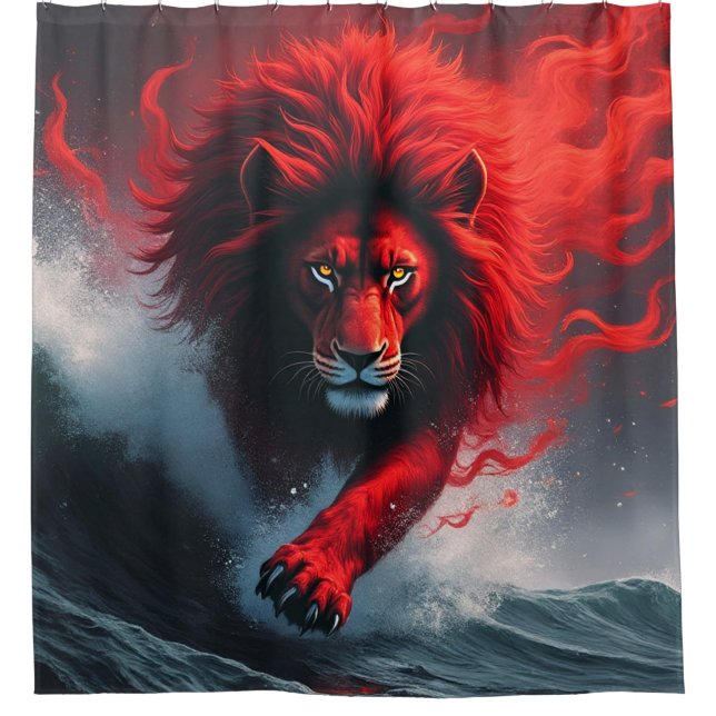 Red Lion Shower Curtain (Front)