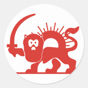 Red Lion With Sun, Iran Classic Round Sticker