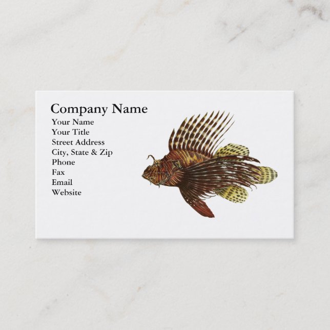 Red Lionfish Business Card (Front)
