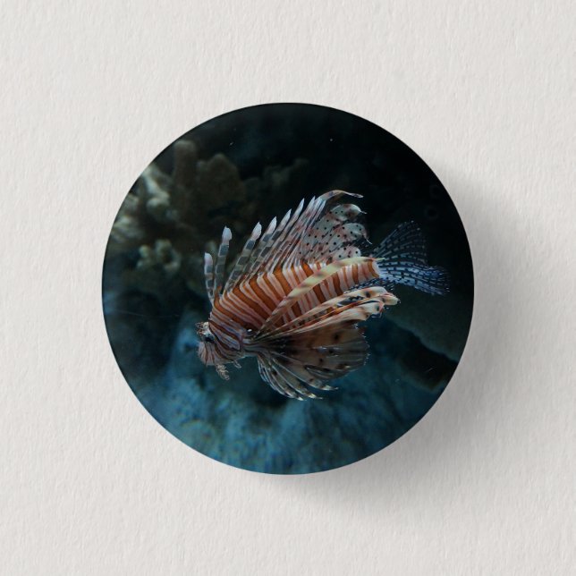 Red Lionfish Pinback Button (Front)