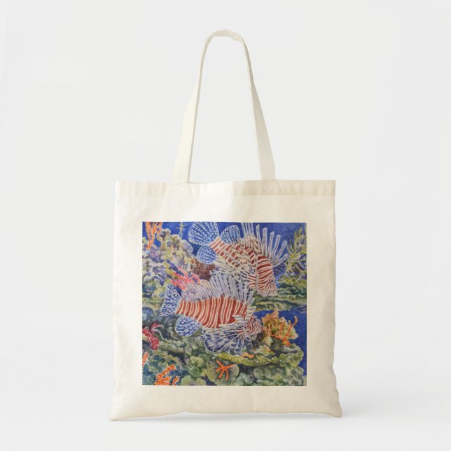 Red Lionfish Tote Bag (Front)