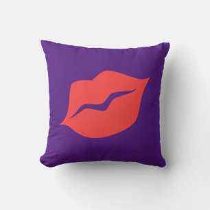 Red Lips 16"x16" Square Decorative Cushion