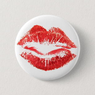Red Lips 6 Cm Round Badge