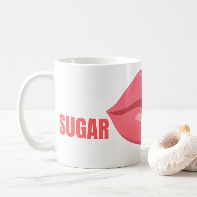Red Lips and Attitude – Bold & Beautiful Design Coffee Mug (With Donut)