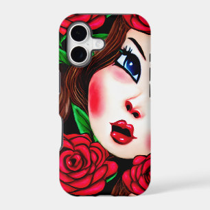 Red Lips and Red Roses Pattern