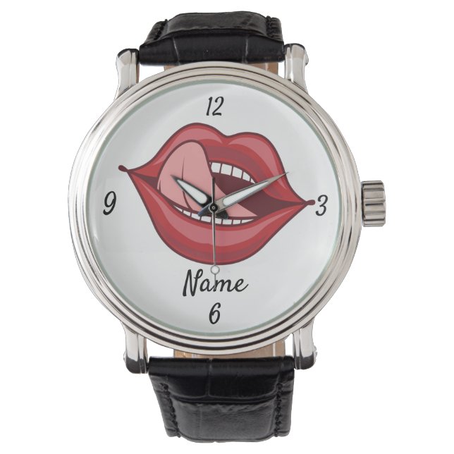 Red Lips and Tongue Thunder_Cove Watch (Front)