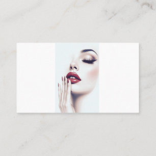 Red Lips Beauty Fashion Illustration T-Shirt Makeu Business Card