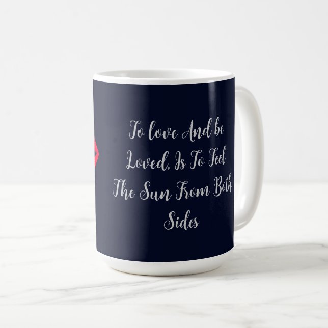Red Lips Biting a Stylish Golden Chain Coffee Mug (Front Right)