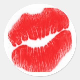 Red Lips Classic Round Sticker