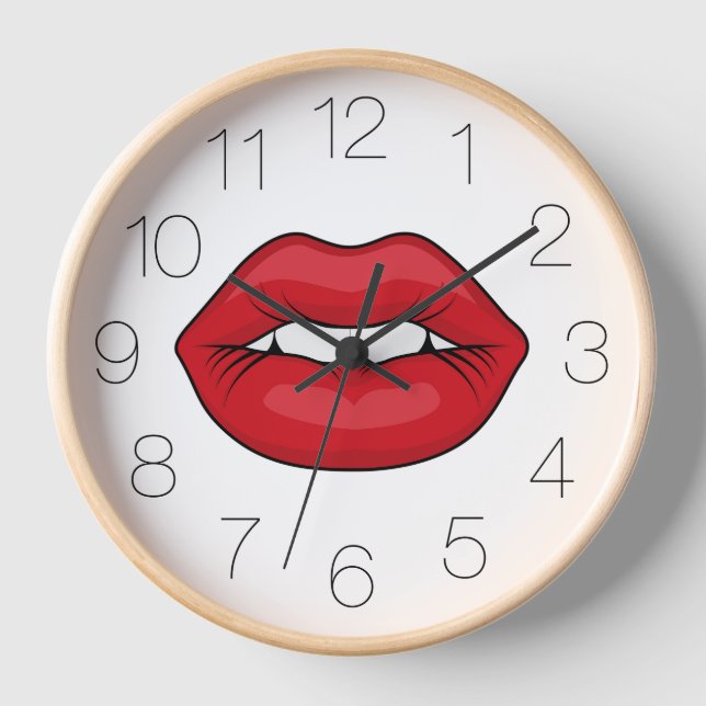 Red Lips Clock (Front)