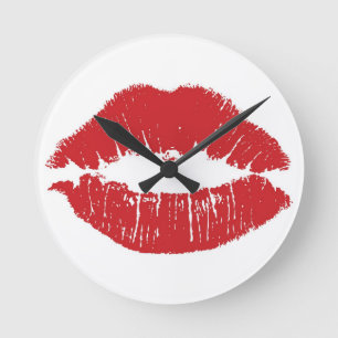 Red Lips Clock