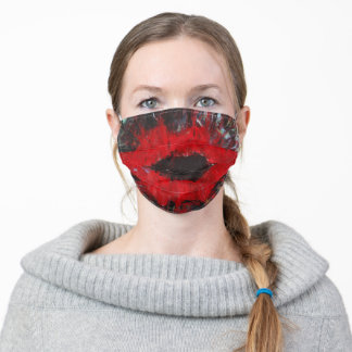 Red lips cloth face mask