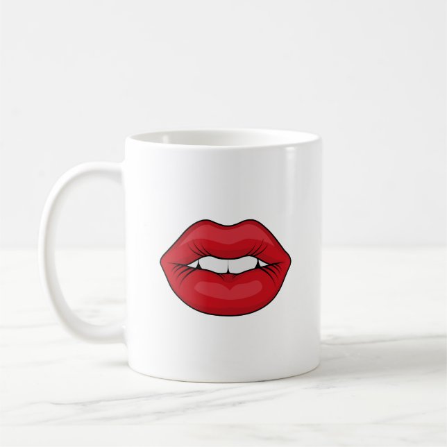 Red Lips Coffee Mug (Left)