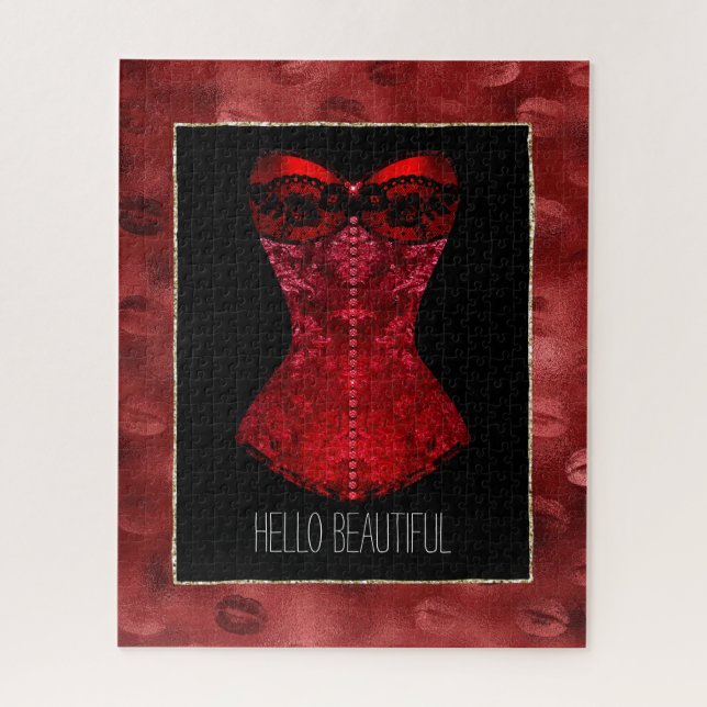Red Lips Corset  Jigsaw Puzzle (Vertical)