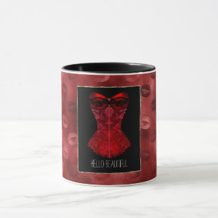 Red Lips Corset Mug