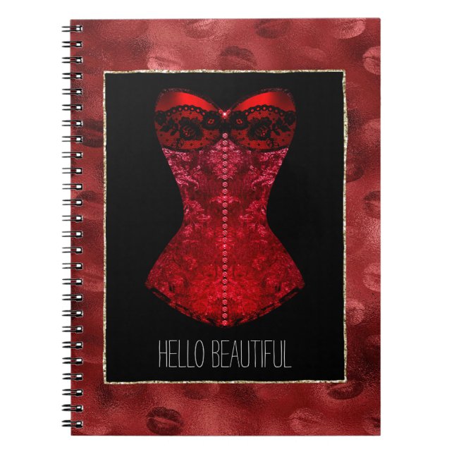 Red Lips Corset  Notebook (Front)