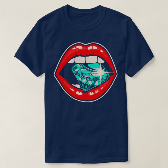 Red Lips Diamond T-Shirt (Design Front)