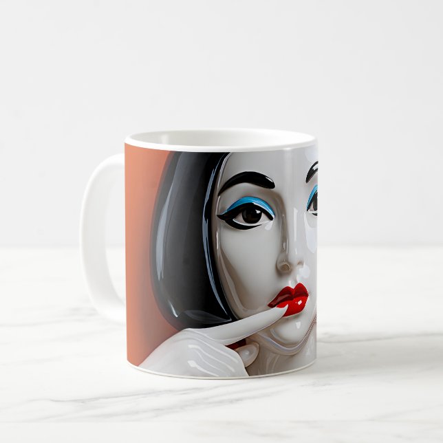 Red Lips Drama Coffee Mug (Front Left)