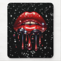 Red Lips Dripping Glitter Glam Sparkle
