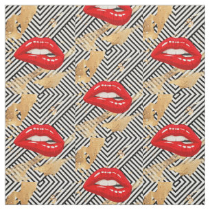 RED  LIPS  FABRIC