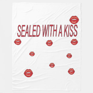 red lips fleece blanket